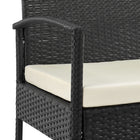 Manhattan Comfort Noli Modern Patio 2-Person Seating Group 3-Piece Set with End Table - Black/Cream-Seat Height: 17.32" Seat Depth: 17.71"