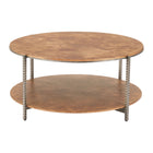 Zuo Adna Coffee Table - Brown-Burl Veneer MDF round shape tabletop