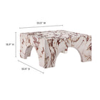 Modway Valen Indoor/Outdoor Patio Arched Concrete Coffee Table - Red Marble-Solid Concrete