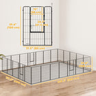 PawHut 24-Panel Heavy Duty Dog Playpen for S/M/L Dogs - 44.5" H-24-panel can be set up in a rectangle