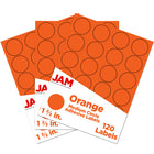 JAM Paper Round Circle Label Sticker Seals, 1 2/3 inch diameter, Orange, 3 Sets of 120 (147627053g)-Size: 1.66"