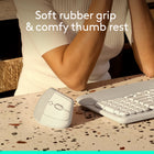 Logitech Lift Vertical Ergonomic Mouse - Off-White-Raise your hand into comfort: Rest on Lift upright mouse throughout the day, with a softly textured grip and snug thumb rest for level-above coziness