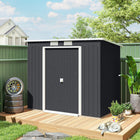 Outsunny 7' x 4' Lean to Outdoor Storage Shed with Foundation Kit-Air vents to keep storage metal shed inside fresh and aerated
