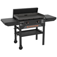 Blackstone 28" Original Omnivore Griddle Cooking Station With Hard Cover-Omnivore Griddle Plate Technology: Quicker preheat and recovery times, even heat distribution, higher fuel efficiency with fewer BTUs required for optimal cooking temperatures, and built-in wind guards keep the hot air in and the cool air out.