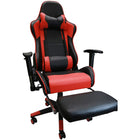 Nicer Furniture Racing Style Game Chair with Footrest - Red-Ergonomic back and seat help support proper posture.  