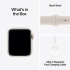 Apple Watch SE (2nd generation) - 40mm - GPS - Starlight Aluminum Case with Starlight Sport Band - Small / Medium-Stay Connected - Send a text, take a call, listen to music and podcasts, use Siri or call for help with Emergency SOS. Apple Watch SE (GPS) works with your iPhone or Wi-Fi to keep you connected
