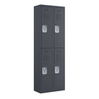 Ceha RH Series 2-Tier Locker with Louver Vents and Recessed handle - Bank of 2 - Graphite Grey-Durable, commercial-grade steel construction with powder-coated finish
