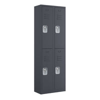 Ceha RH Series 2-Tier Locker with Louver Vents and Recessed handle - Bank of 2 - Graphite Grey-Durable, commercial-grade steel construction with powder-coated finish