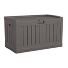 Suncast Medium Deck Box with Seat - 50 Gal. - Stoney-All weather resin construction provides water resistance and UV protection.