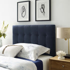 Modway Emily Upholstered Fabric Twin Headboard - Navy-Deep inset buttons