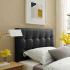 Modway Lily Upholstered Vinyl Twin Headboard - Black-Fits twin size beds