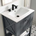 Modway Steam 23" Bathroom Vanity Cabinet - Grey-Vertical Slat Design