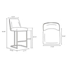 Manhattan Comfort Serena 17.71" Modern Leatherette Upholstered Barstool - Grey - 2 Pack-Upholstered in Beautiful Leatherette with High Density Foam Filled Padding