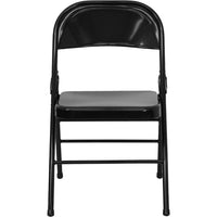 Flash Furniture HERCULES Series Triple Braced & Double-Hinged Black Metal Folding Chair-Metal Folding Chair