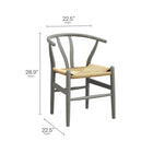 Modway Amish 29" Wood Dining Chair - Light Grey-V-Shaped Cutaway Backrest