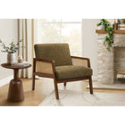 Monarch Specialties Upholstered 30"H Modern Accent Chair With Walnut Solid Wood Legs - Brown Fabric-Plush foam cushioning and a gently reclined back create a comfortable seating experience ideal for reading, relaxing, or casual conversation.