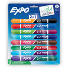 Expo 2in1 Low Odour Dry Erase Markers - Chisel Tip - 16 Assorted Colours - 8 Pack-Dual-ended design gives you two colours in one marker