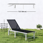 Outsunny Outdoor Lounge Chair - 5-Position Tanning Chair - Black-Load-bearing, water-safe powder-coated metal frame