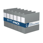 Davis Group Premium Economy Binder - D Ring - 3" - Grey - 6 Pack-3 Ring Binder