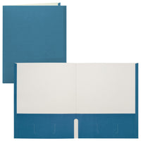 Staples Twin Pocket Portfolio - Letter Size - Light Blue-Paper cover with light blue exterior