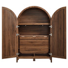 Modway Calista 63" Arched Storage Cabinet With Folding Desk - Walnut-7