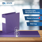 Davis Group Premium Economy Binder - Round Ring - 3" - Purple - 6 Pack-Ideal for Conferences, Reference, Colleges & Universities