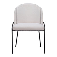 Zuo Jambi Dining Chair - Ivory - Set of 2-Shearling style fabric
