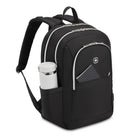 Swiss Gear Womens Laptop Backpack - Black-Two elastic, expandable side water bottle pockets