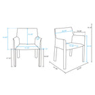 Manhattan Comfort Vogue 23.43" Modern Faux Leather Upholstered Dining Chair - Grey - Set of 2-Upholstered in Faux Leather with High Density Foam Filled Padding