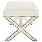 Modway Rivet Performance Velvet Bench - Ivory-Performance Velvet Upholstery