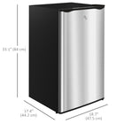 HOMCOM Mini Fridge with Freezer and Reversible Door for Bedroom - Silver-Features 2 adjustable shelves, a crisper drawer, and door racks