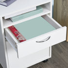 HOMCOM Vertical Filing Cabinet with Drawer Wheels - White-Assembly Required