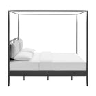 Modway Marlowe 4-Poster Canopy Metal King Platform Bed - Charcoal-No Box Spring Required