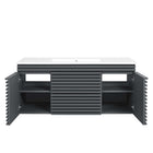 Modway Render 48" Wall-Mount Bathroom Vanity - Grey/White-7