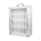 Kore Design 48-Slot Cell Phone Storage Wall Mount Aluminum Lock Box-Enhanced Organization: Keeps devices like cell phones, calculators, and small essentials stored neatly in one place.