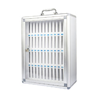 Kore Design 48-Slot Cell Phone Storage Wall Mount Aluminum Lock Box-Enhanced Organization: Keeps devices like cell phones, calculators, and small essentials stored neatly in one place.