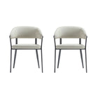 Manhattan Comfort Belle 22.4" Modern Textured Leatherette Upholstered Dining Chair - Oatmeal - Set of 2-Modern Dining Chair for Dining Room and Task Use. Set of 2
