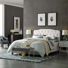 Modway Amelia Faux Leather King Bed - White-Faux Leather Upholstery