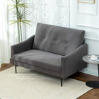 HOMCOM 2 Seater Loveseat Sofa with Button Tufted Back - Grey-Modern design blends seamlessly into any home decor