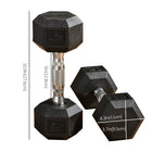 Soozier Rubber Dumbbells Weight Set - Total 24 lb - 12 lb Each - Dumbbell Hand Weight for Body Fitness Training-Hexagon shape design that helps to prevent the weights from rolling during your workout or while in storage 