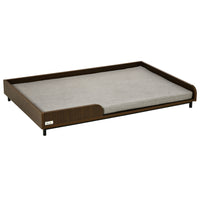 PawHut Elevated Dog Bed Frame with Soft Cushion - Brown-The elegant pet bed outlook will be an eye-catching addition to your home