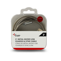 Fuse 3 ft. Metal Micro USB - Silver-Micro-USB Cables