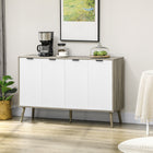 HOMCOM Modern 47.2" L Sideboard Buffet Cabinet - Brown-Equipped with two adjustable shelves to accommodate items of various heights