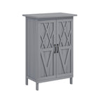 Outsunny Outdoor Wood Garden Shed with 2-Tier Shelves - Grey-Built-in shelf keeps garden tools organized and accessible 