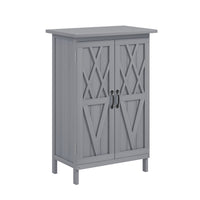 Outsunny Outdoor Wood Garden Shed with 2-Tier Shelves - Grey-Built-in shelf keeps garden tools organized and accessible 