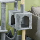 PawHut 70" Cat Tree Tower with Condo and Hammock - Bluish Grey-Colour: Bluish Grey, Cream White 