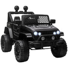 Aosom 12V Kids Ride-On Off-Road Toy Truck - Black-Comes with a parental remote control allowing parents to control the ride-on car from a distance 