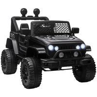 Aosom 12V Kids Ride-On Off-Road Toy Truck - Black-Comes with a parental remote control allowing parents to control the ride-on car from a distance 