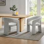 Modway Oslo Barrel Fabric Upholstered Dining Accent Chair - Dove Grey-Non-Marking Floor Glides