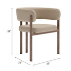 Zuo Ruge Dining Chair - Beige - Set of 2-3 year limited warranty